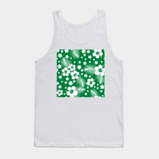 Hawaiian Hibiscus Green Tank Top